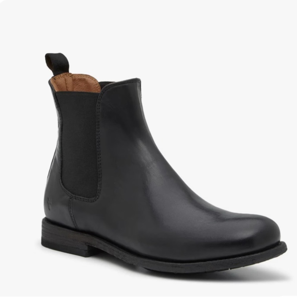Frye Black Leather Ankle Booties